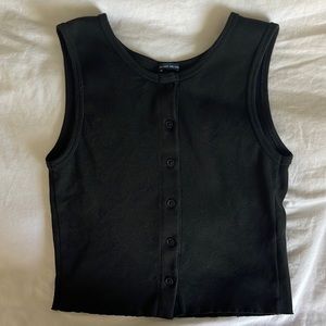 Brandy Melville black crop top with buttons